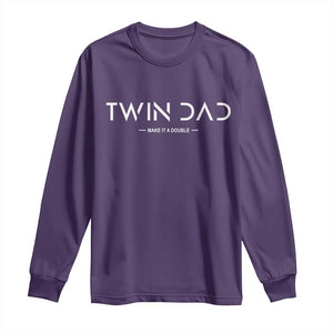 Retro Twin Dad Long Sleeve Shirt Subtle Make It A Double Minimal Fathers Day TS10 Purple Print Your Wear