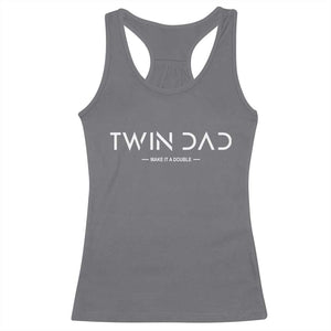 Retro Twin Dad Racerback Tank Top Subtle Make It A Double Minimal Fathers Day TS10 Charcoal Print Your Wear