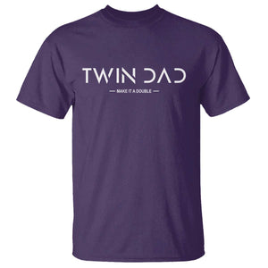 Retro Twin Dad T Shirt Subtle Make It A Double Minimal Fathers Day TS10 Purple Print Your Wear