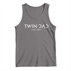 Retro Twin Dad Tank Top Subtle Make It A Double Minimal Fathers Day TS10 Deep Heather Print Your Wear