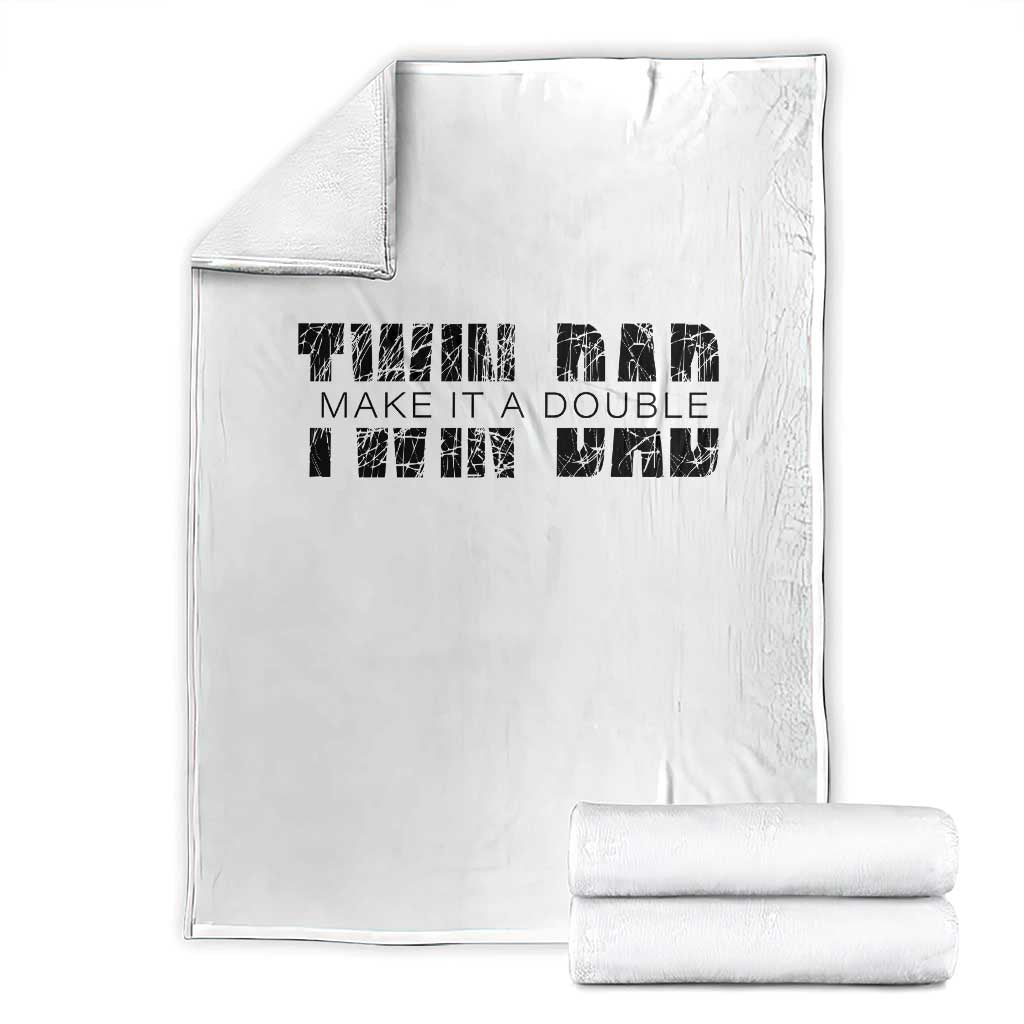 Retro Twin Dad Throw Blanket Subtle Make It A Double Fathers Day TS10 White Print Your Wear