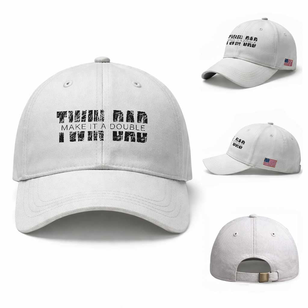 Retro Twin Dad Baseball Cap Subtle Make It A Double Fathers Day TS10 Baseball Cap Universal Fit White Print Your Wear