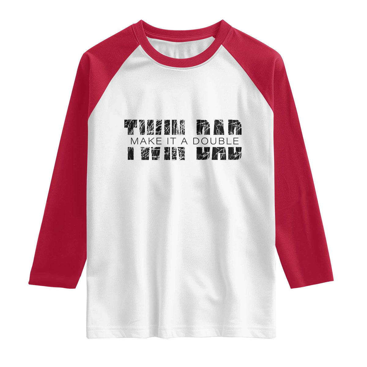 Retro Twin Dad Raglan Shirt Subtle Make It A Double Fathers Day TS10 White Red Print Your Wear