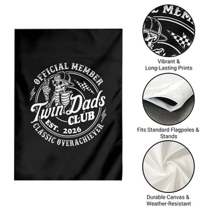 Retro Twin Dad Est 2026 Garden Flag Funny Skeleton Dad Classic Overachiever Fathers Day TS10 Print Your Wear