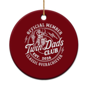 Retro Twin Dad Est 2026 Ceramic Ornament Funny Skeleton Dad Classic Overachiever Fathers Day TS10 1pc Red Print Your Wear