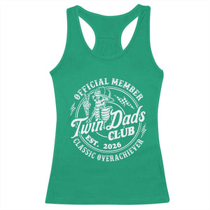 Retro Twin Dad Est 2026 Racerback Tank Top Funny Skeleton Dad Classic Overachiever Fathers Day TS10 Irish Green Print Your Wear