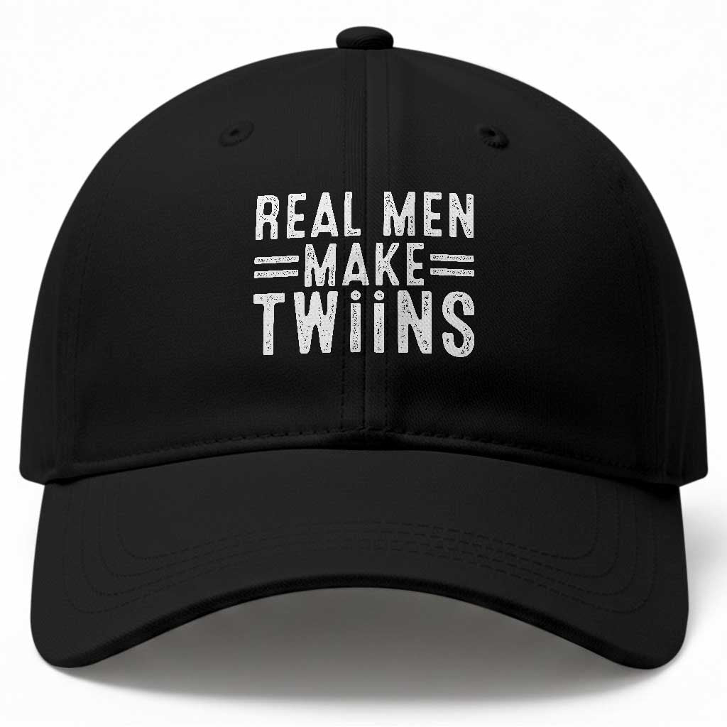 Funny Twin Dad Baseball Cap Real Men Make Twins Daddy Humor Fathers Day TS10 Print Your Wear
