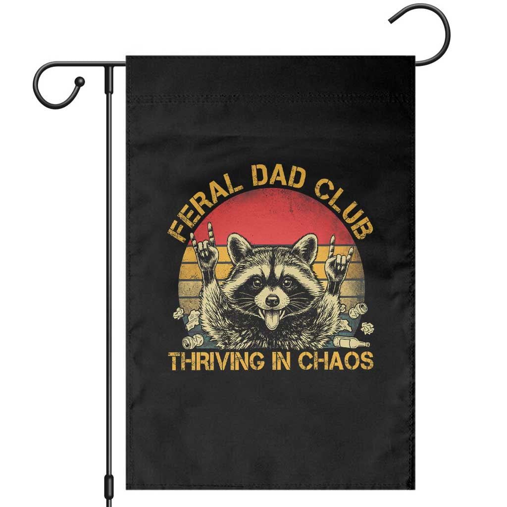 Feral Dad Club Garden Flag Funny Raccoon Dad Retro Fathers Day Gift TS10 Black Print Your Wear