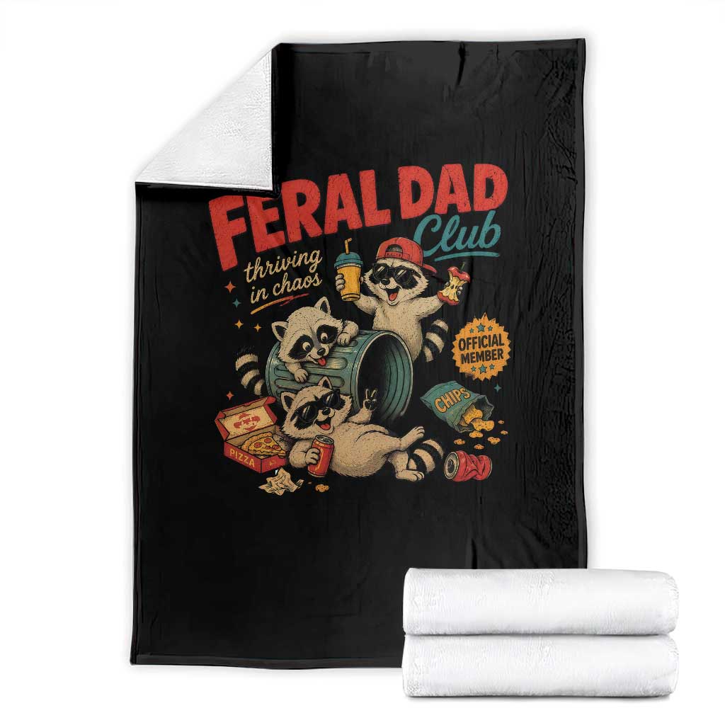 Funny Raccoon Dad Throw Blanket Feral Dad Club Fathers Day Gift TS10 Black Print Your Wear
