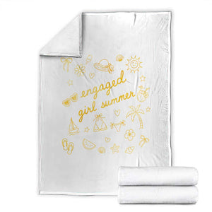 Engaged Girl Summer Throw Blanket Bride To Be Engagement TS10 White Print Your Wear