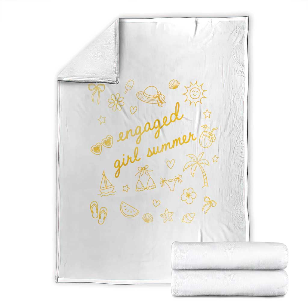 Engaged Girl Summer Throw Blanket Bride To Be Engagement TS10 White Print Your Wear