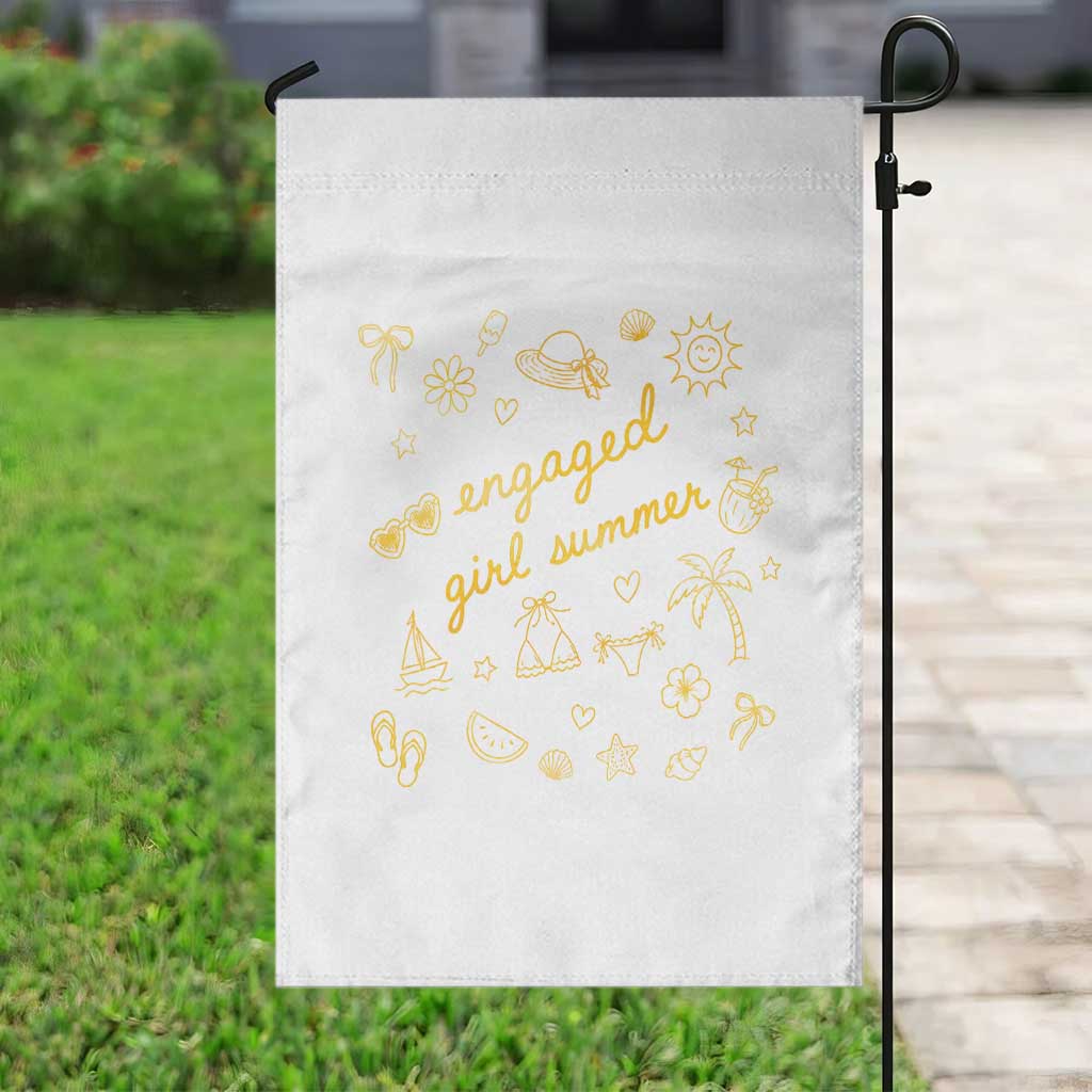Engaged Girl Summer Garden Flag Bride To Be Engagement TS10 Print Your Wear