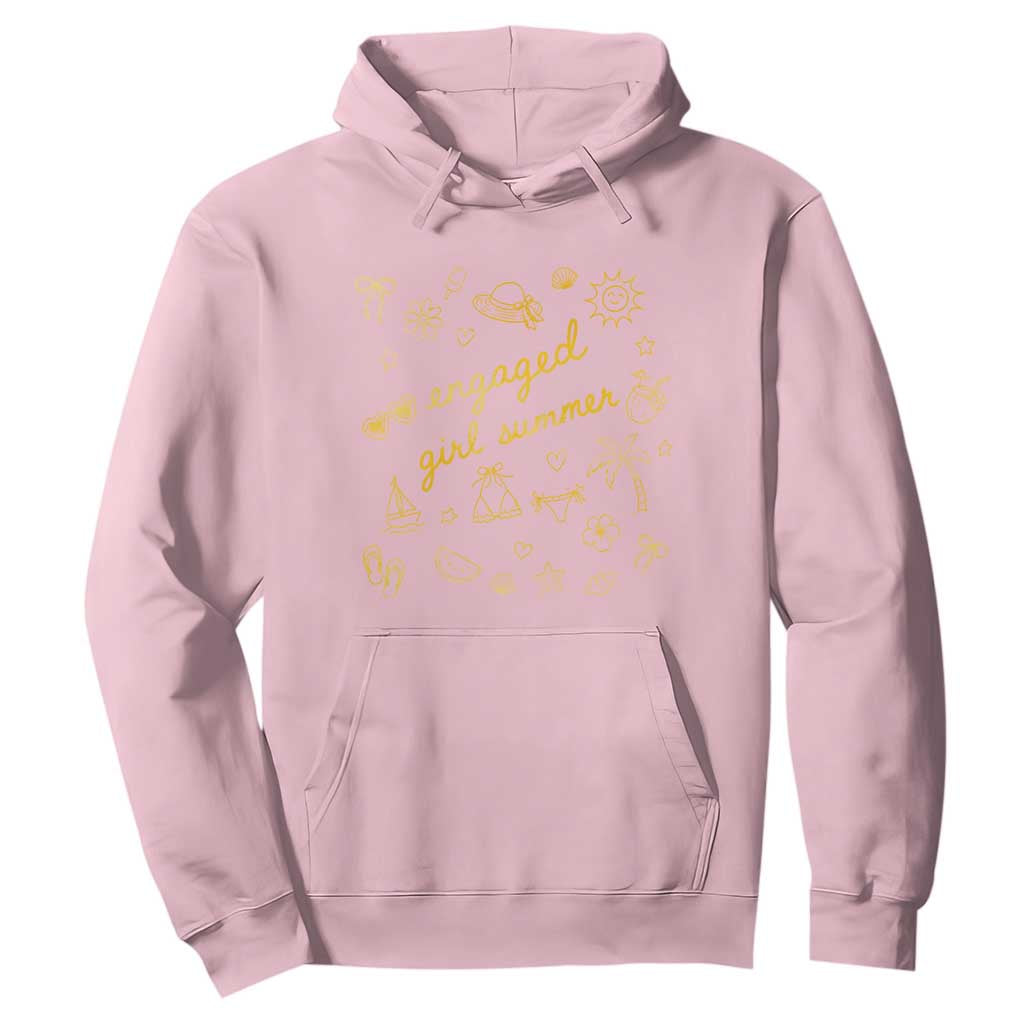 Engaged Girl Summer Hoodie Bride To Be Engagement TS10 Light Pink Print Your Wear