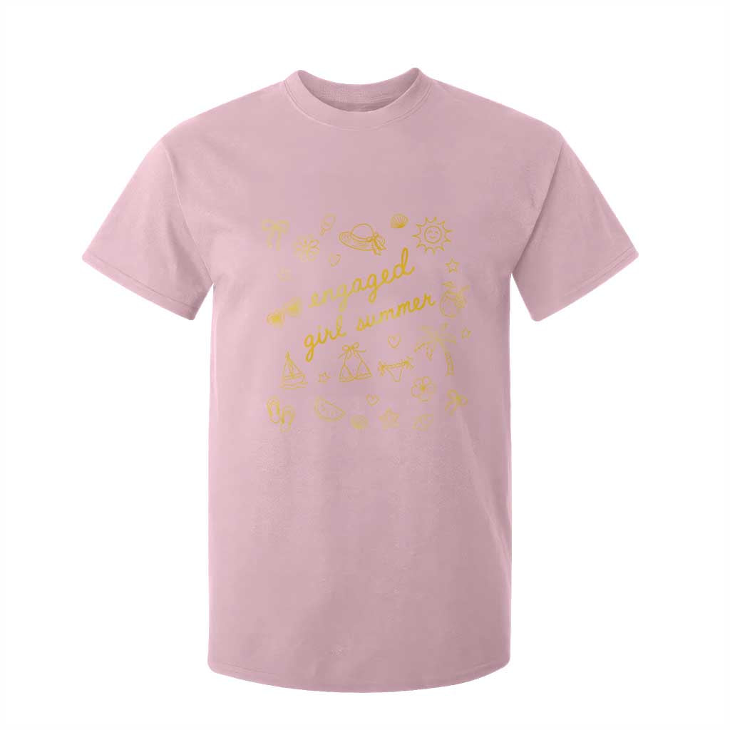 Engaged Girl Summer T Shirt For Kid Bride To Be Engagement TS10 Light Pink Print Your Wear