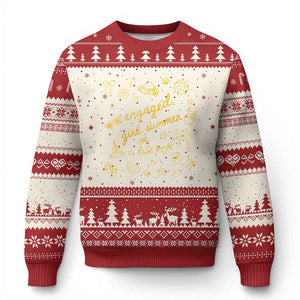 Engaged Girl Summer Ugly Christmas Sweater Bride To Be Engagement TS10 Beige Red Print Your Wear