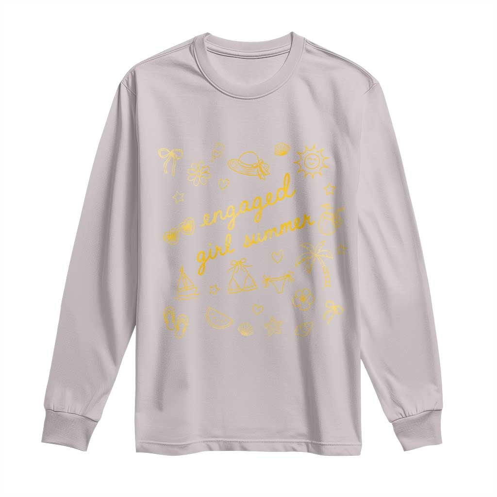 Engaged Girl Summer Long Sleeve Shirt Bride To Be Engagement TS10 Ice Gray Print Your Wear