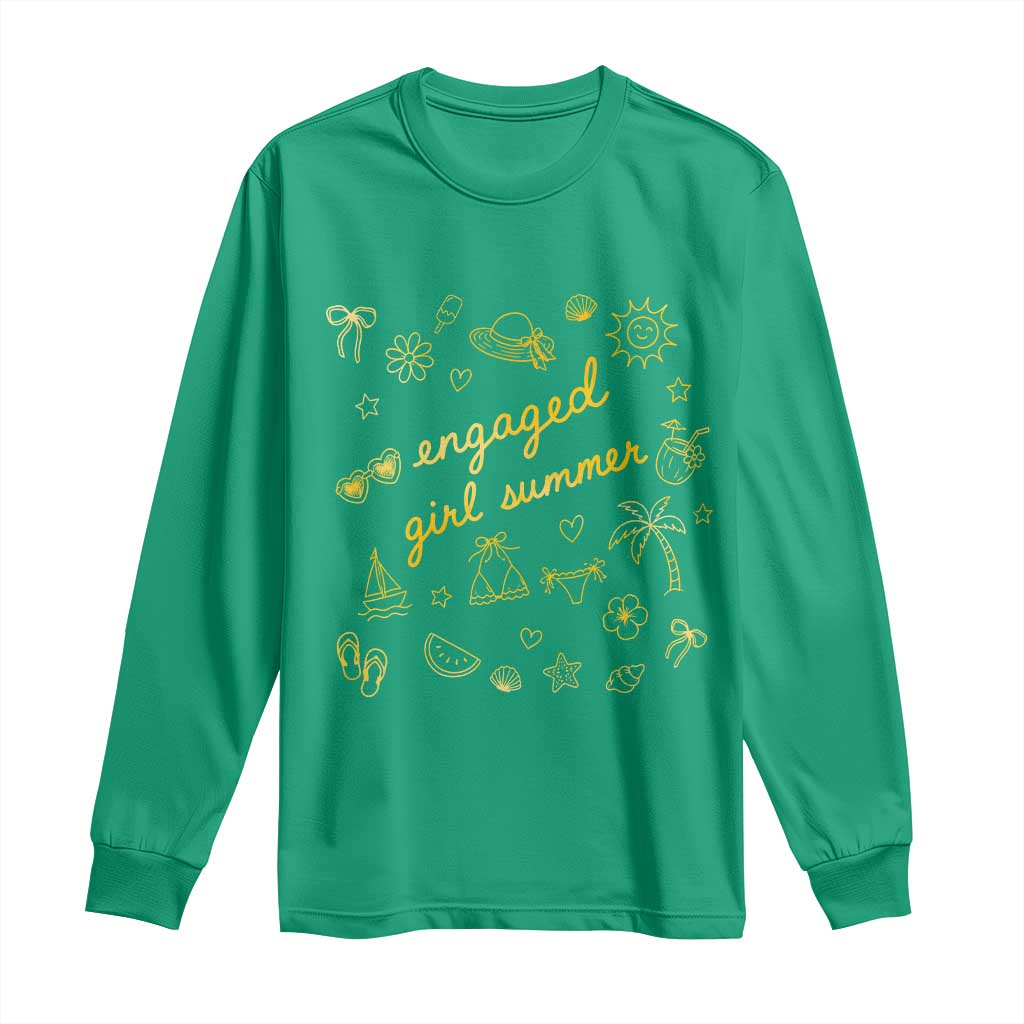 Engaged Girl Summer Long Sleeve Shirt Bride To Be Engagement TS10 Irish Green Print Your Wear