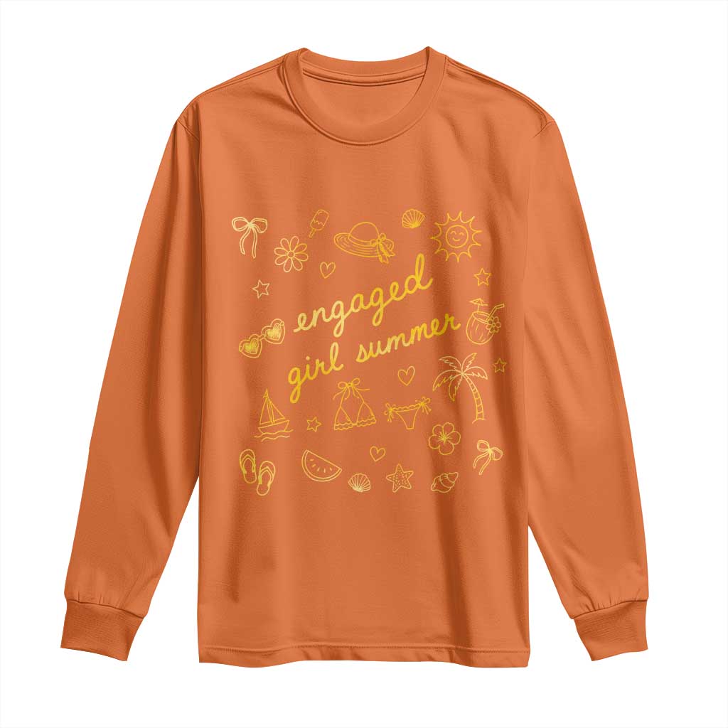 Engaged Girl Summer Long Sleeve Shirt Bride To Be Engagement TS10 Orange Print Your Wear