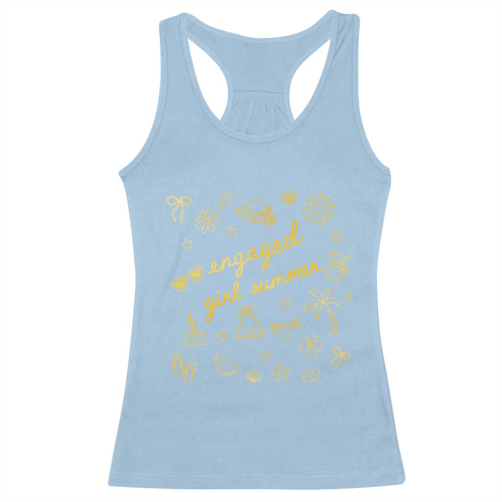 Engaged Girl Summer Racerback Tank Top Bride To Be Engagement TS10 Light Blue Print Your Wear