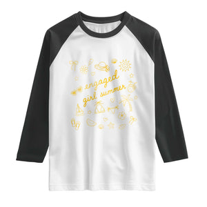 Engaged Girl Summer Raglan Shirt Bride To Be Engagement TS10 White Black Print Your Wear