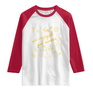 Engaged Girl Summer Raglan Shirt Bride To Be Engagement TS10 White Red Print Your Wear