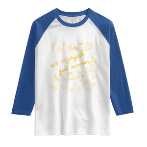 Engaged Girl Summer Raglan Shirt Bride To Be Engagement TS10 White Royal Print Your Wear