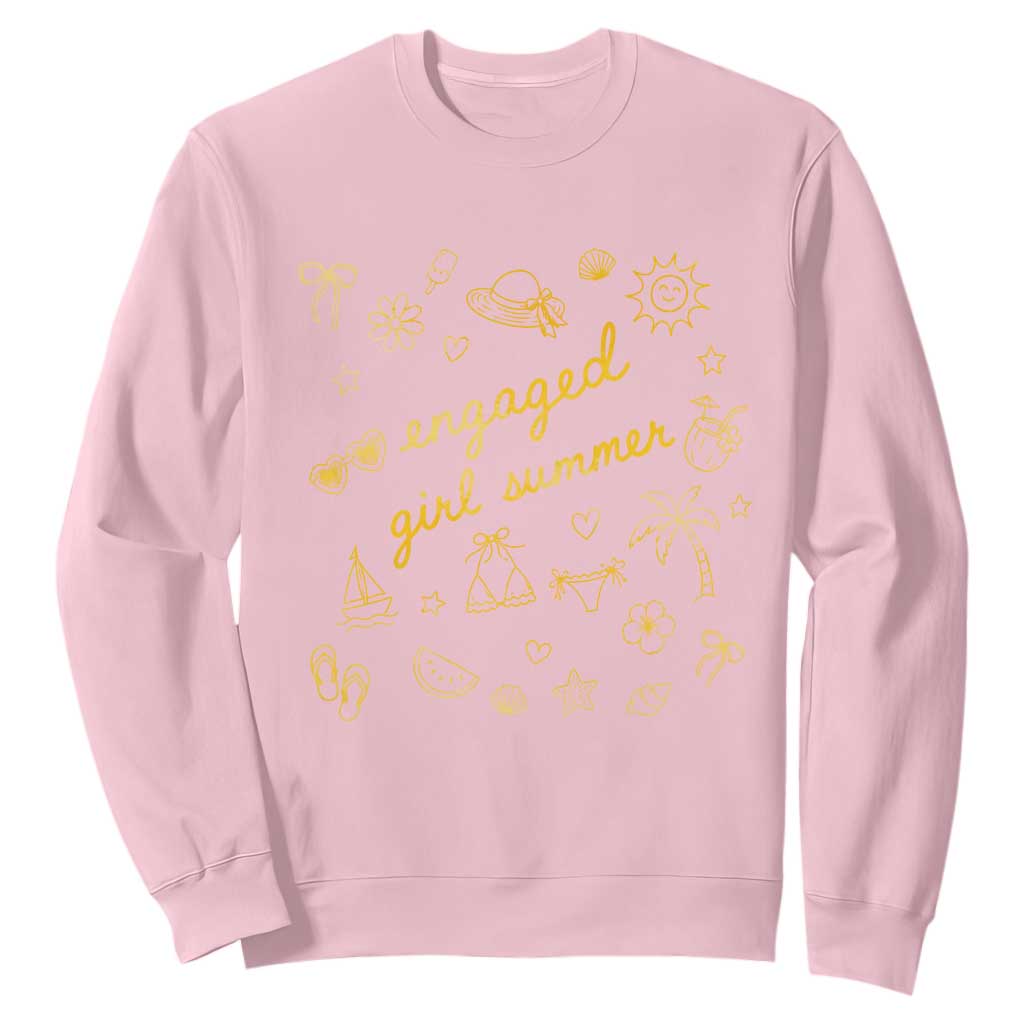 Engaged Girl Summer Sweatshirt Bride To Be Engagement TS10 Light Pink Print Your Wear