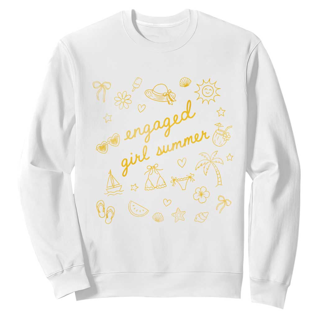Engaged Girl Summer Sweatshirt Bride To Be Engagement TS10 White Print Your Wear