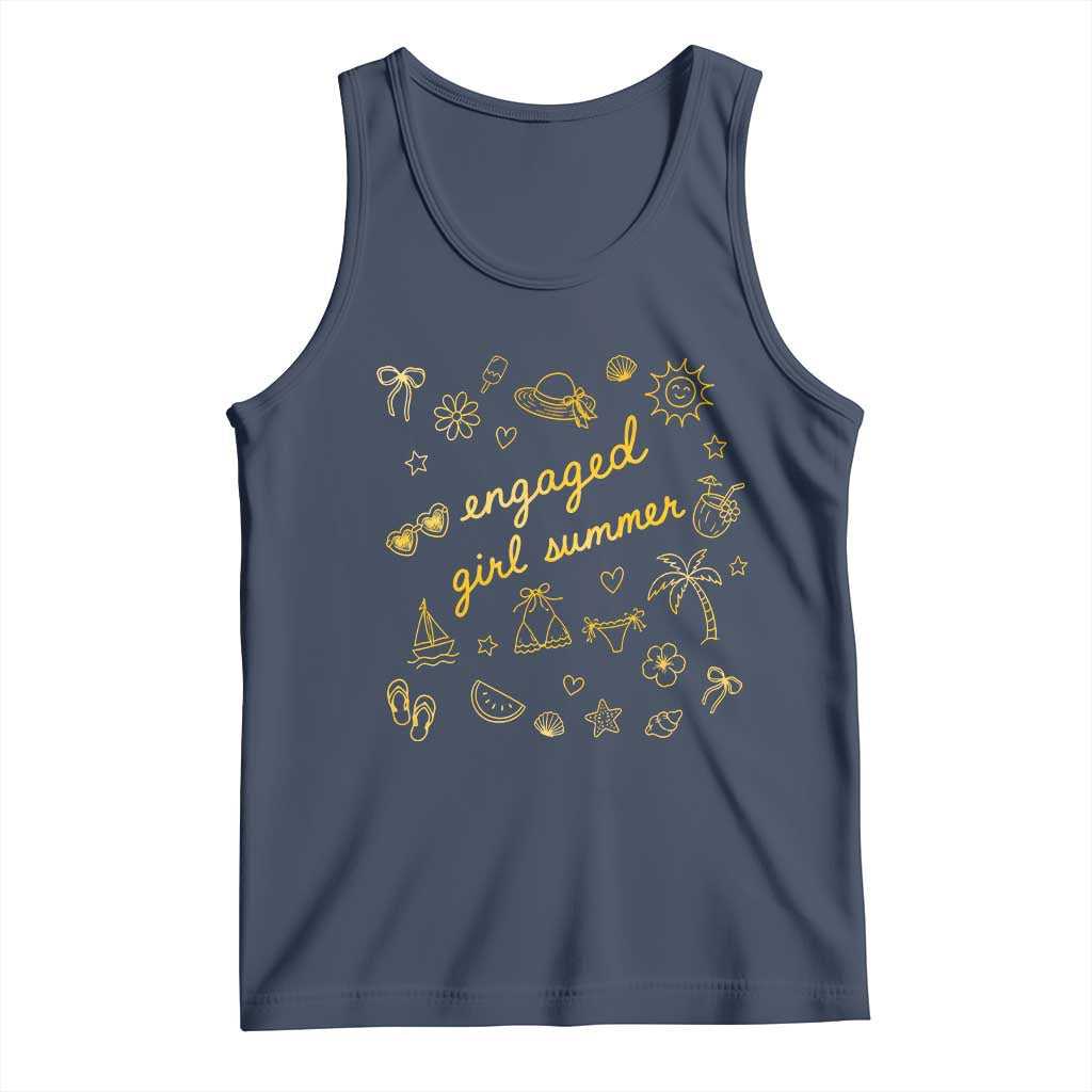 Engaged Girl Summer Tank Top Bride To Be Engagement TS10 Navy Print Your Wear