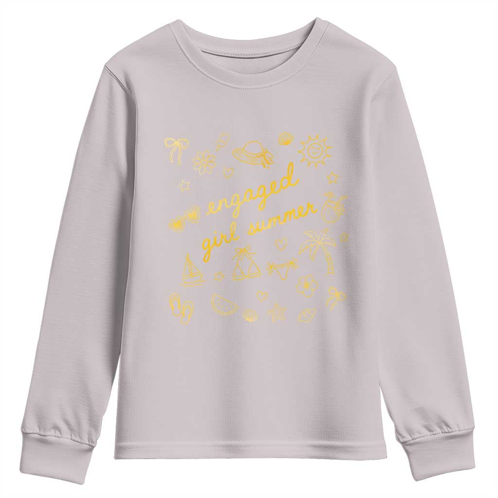 Engaged Girl Summer Youth Sweatshirt Bride To Be Engagement TS10 Ice Gray Print Your Wear
