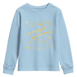 Engaged Girl Summer Youth Sweatshirt Bride To Be Engagement TS10 Light Blue Print Your Wear