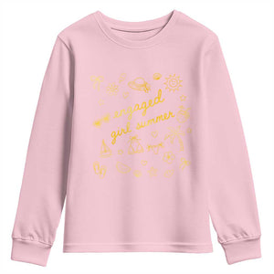 Engaged Girl Summer Youth Sweatshirt Bride To Be Engagement TS10 Light Pink Print Your Wear