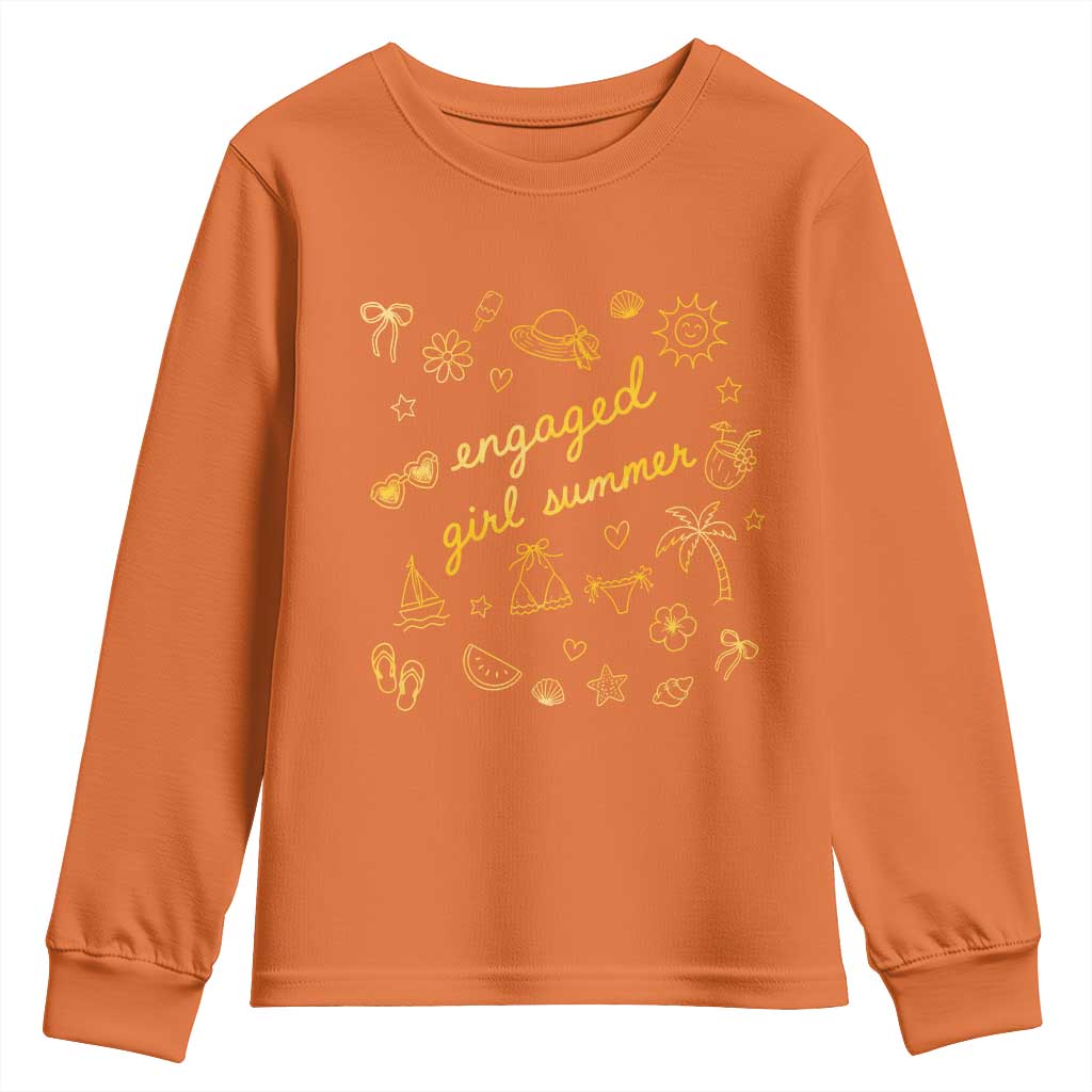Engaged Girl Summer Youth Sweatshirt Bride To Be Engagement TS10 Orange Print Your Wear