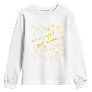 Engaged Girl Summer Youth Sweatshirt Bride To Be Engagement TS10 White Print Your Wear