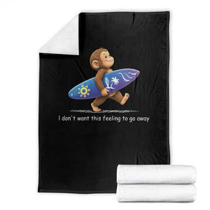 I Dont Want This Feeling To Go Away Throw Blanket Vintage Surf Monkey Nostalgic Summer Beach Vacation TS10 Black Print Your Wear