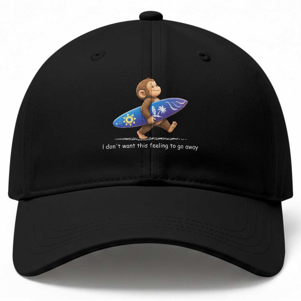 I Dont Want This Feeling To Go Away Baseball Cap Vintage Surf Monkey Nostalgic Summer Beach Vacation TS10 Print Your Wear