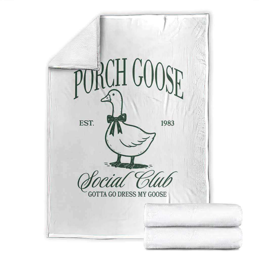 Porch Goose Throw Blanket Cute Garden Club Vibes Moms Grandmas TS10 White Print Your Wear