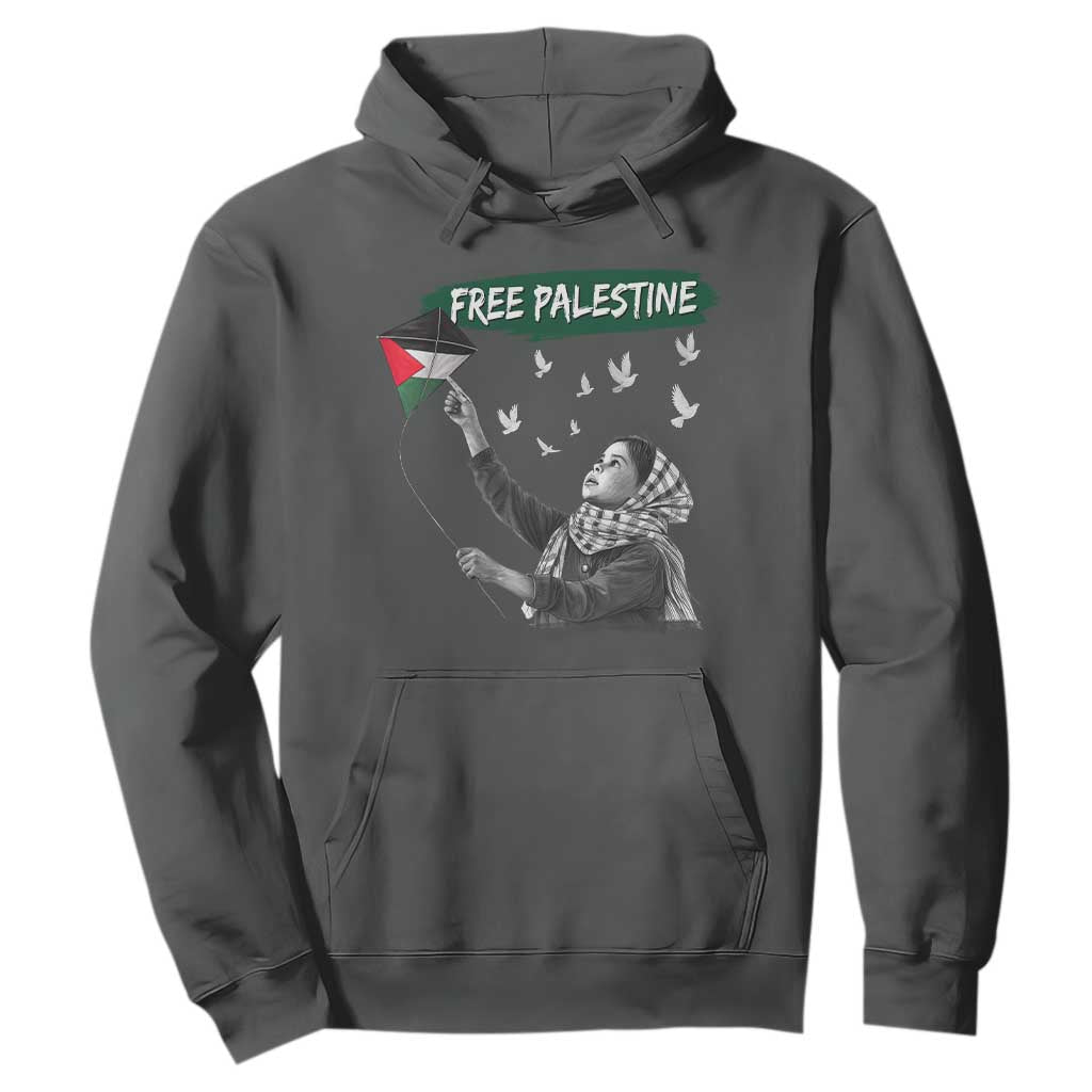 Free Palestine Hoodie Gaza Palestinian Flag TS10 Dark Heather Print Your Wear