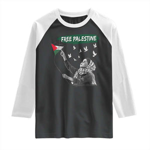 Free Palestine Raglan Shirt Gaza Palestinian Flag TS10 Black White Print Your Wear