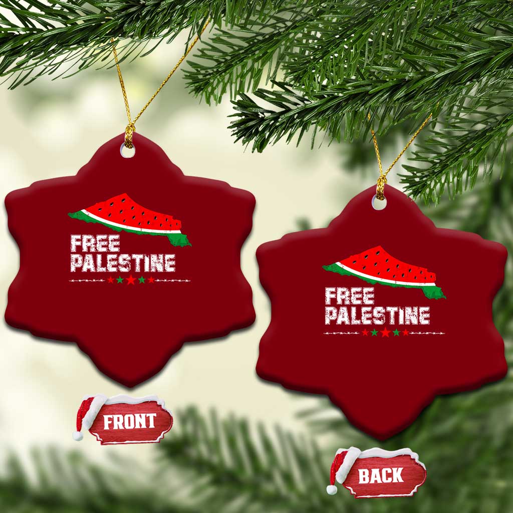 Free Palestine Ceramic Ornament Watermelon Map TS10 Print Your Wear