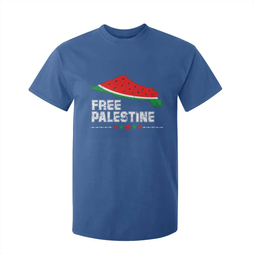 Free Palestine T Shirt For Kid Watermelon Map TS10 Royal Blue Print Your Wear