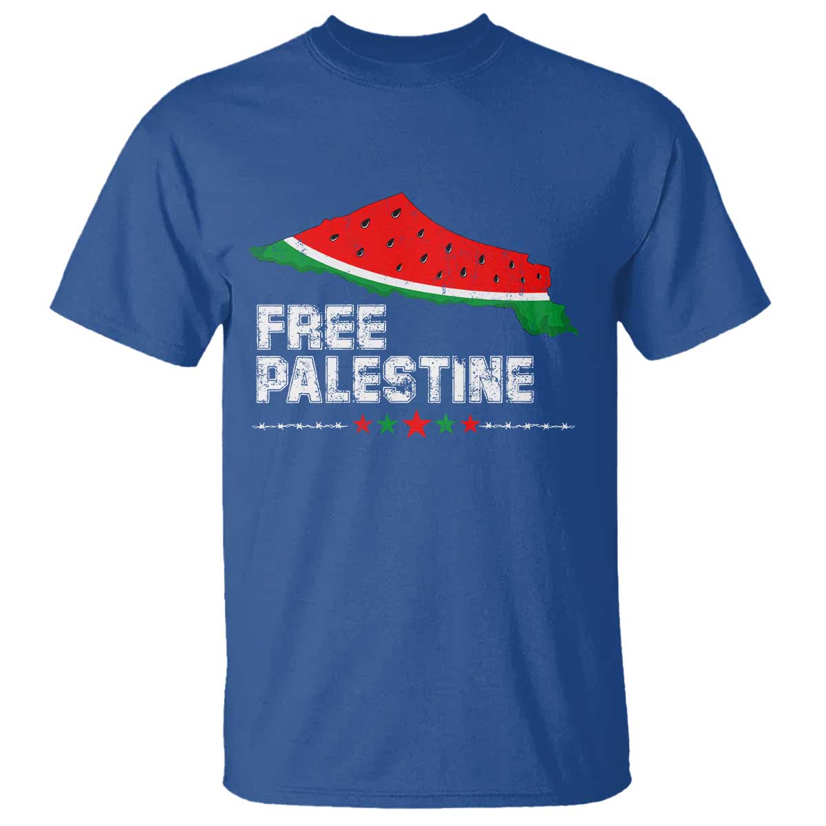 Free Palestine T Shirt Watermelon Map TS10 Royal Blue Print Your Wear