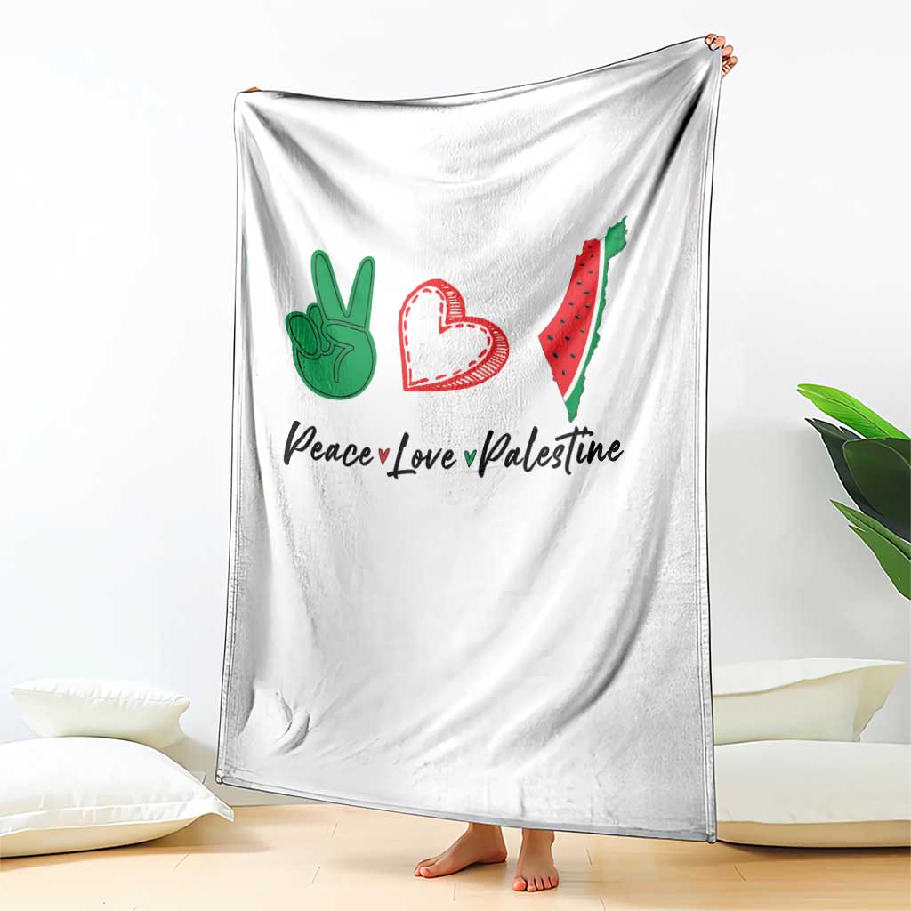 Peace Love Palestine Throw Blanket Gaza Palestinian Flag TS10 Print Your Wear