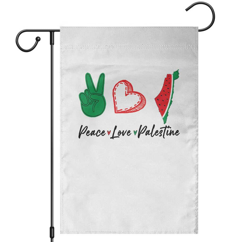 Peace Love Palestine Garden Flag Gaza Palestinian Flag TS10 White Print Your Wear
