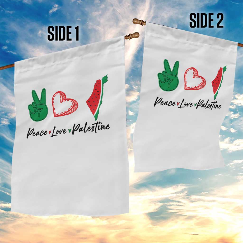 Peace Love Palestine Garden Flag Gaza Palestinian Flag TS10 Print Your Wear