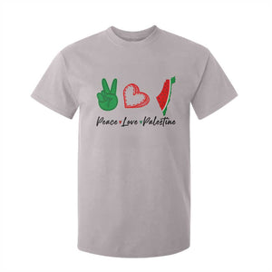 Peace Love Palestine T Shirt For Kid Gaza Palestinian Flag TS10 Ice Gray Print Your Wear
