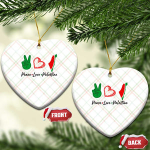 Peace Love Palestine Ceramic Ornament Gaza Palestinian Flag TS10 Print Your Wear