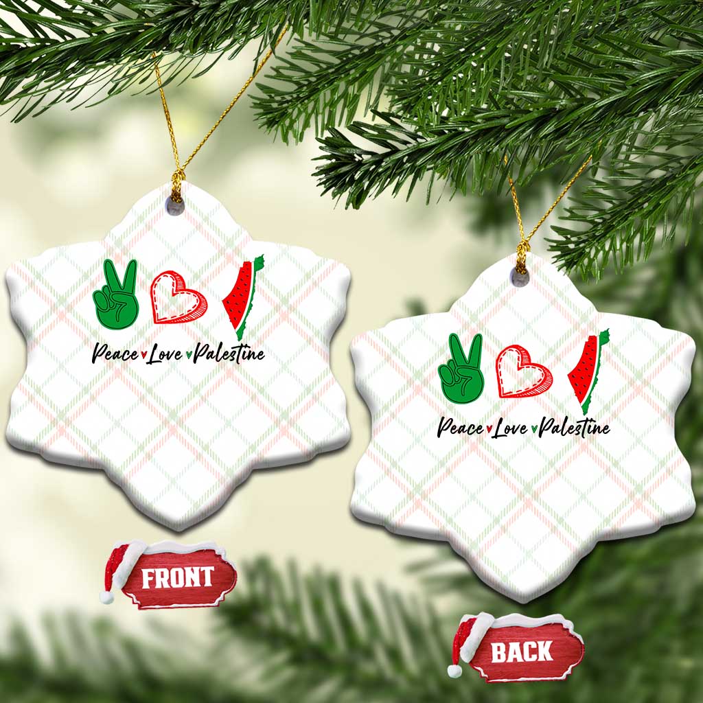 Peace Love Palestine Ceramic Ornament Gaza Palestinian Flag TS10 Print Your Wear