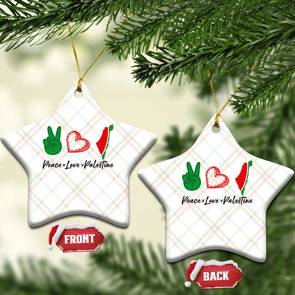 Peace Love Palestine Ceramic Ornament Gaza Palestinian Flag TS10 Print Your Wear