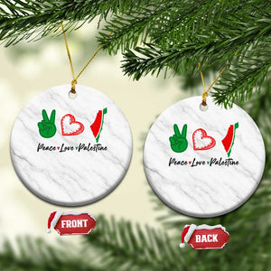Peace Love Palestine Ceramic Ornament Gaza Palestinian Flag TS10 1pc White Marble Print Your Wear
